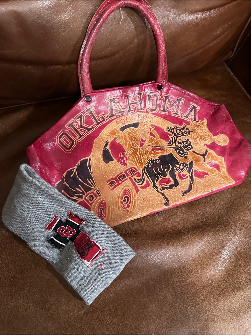 Oklahoma Sooners Leather Bag/Purse - Picture 2 of 7
